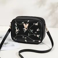 New Embroidered Shoulder Bag Women's Bag Summer Fresh And Cute Flower Crossbody Bag Butterfly Decoration Camera Bag main image 4