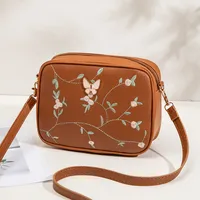 New Embroidered Shoulder Bag Women's Bag Summer Fresh And Cute Flower Crossbody Bag Butterfly Decoration Camera Bag sku image 5