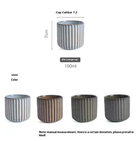 Creative Retro New Style Ceramic Tea Cup Wine Cup Kiln Change Clay Striped Tea Cup Hotel Household Water Cup With Logo main image 2