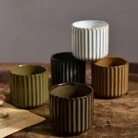 Creative Retro New Style Ceramic Tea Cup Wine Cup Kiln Change Clay Striped Tea Cup Hotel Household Water Cup With Logo main image 3
