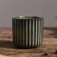 Creative Retro New Style Ceramic Tea Cup Wine Cup Kiln Change Clay Striped Tea Cup Hotel Household Water Cup With Logo sku image 2