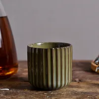 Creative Retro New Style Ceramic Tea Cup Wine Cup Kiln Change Clay Striped Tea Cup Hotel Household Water Cup With Logo sku image 4