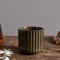 Creative Retro New Style Ceramic Tea Cup Wine Cup Kiln Change Clay Striped Tea Cup Hotel Household Water Cup With Logo sku image 5