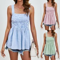 Women's Blouse Sleeveless Blouses Casual Sexy Romantic Plaid main image 1