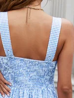 Women's Blouse Sleeveless Blouses Casual Sexy Romantic Plaid main image 3