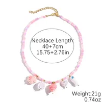 Bohemian Starfish Conch Fish Artificial Crystal Women's Necklace sku image 6