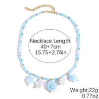 Bohemian Starfish Conch Fish Artificial Crystal Women's Necklace sku image 7