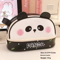 Large Capacity Pencil Bag Waterproof Storage Cosmetic Bag Student Stationery Bag PU Waterproof Bag Small Storage Bag Wholesale sku image 1