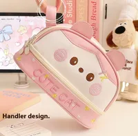 Large Capacity Pencil Bag Waterproof Storage Cosmetic Bag Student Stationery Bag PU Waterproof Bag Small Storage Bag Wholesale main image 4