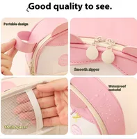 Large Capacity Pencil Bag Waterproof Storage Cosmetic Bag Student Stationery Bag PU Waterproof Bag Small Storage Bag Wholesale main image 5