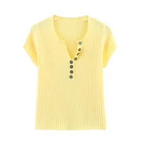 Women's T-shirt Short Sleeve Sweaters & Cardigans Elegant Solid Color main image 4