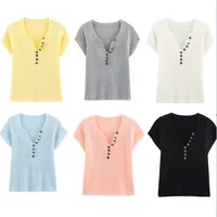 Women's T-shirt Short Sleeve Sweaters & Cardigans Elegant Solid Color main image 5