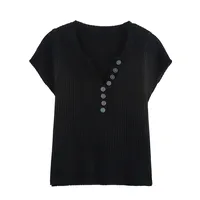 Women's T-shirt Short Sleeve Sweaters & Cardigans Elegant Solid Color sku image 6