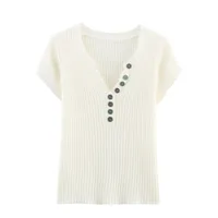 Women's T-shirt Short Sleeve Sweaters & Cardigans Elegant Solid Color sku image 7