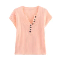 Women's T-shirt Short Sleeve Sweaters & Cardigans Elegant Solid Color sku image 17