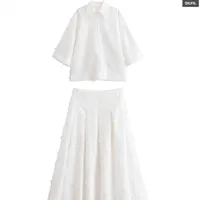 Holiday Selfie Street Women's Casual Elegant Streetwear Solid Color Cotton Polyester Skirt Co-ord Set Shorts Sets main image 3