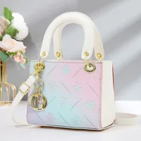 Women's Pu Leather Color Block Streetwear Square Zipper Shoulder Bag sku image 5