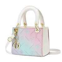 Women's Pu Leather Color Block Streetwear Square Zipper Shoulder Bag main image 3