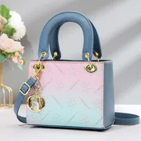 Women's Pu Leather Color Block Streetwear Square Zipper Shoulder Bag sku image 1