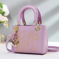 Women's Pu Leather Color Block Streetwear Square Zipper Shoulder Bag sku image 6