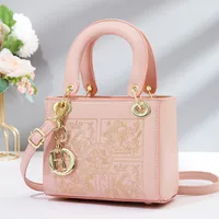 Women's Pu Leather Color Block Streetwear Square Zipper Shoulder Bag sku image 8