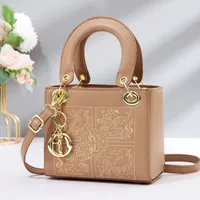 Women's Pu Leather Color Block Streetwear Square Zipper Shoulder Bag sku image 9