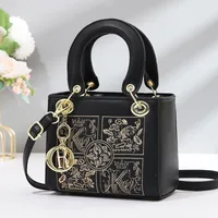 Women's Pu Leather Color Block Streetwear Square Zipper Shoulder Bag sku image 10