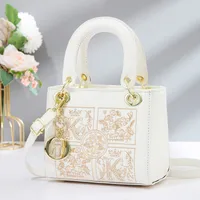 Women's Pu Leather Color Block Streetwear Square Zipper Shoulder Bag sku image 11