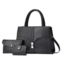 Women's Pu Leather Color Block Crocodile Streetwear Square Zipper Shoulder Bag main image 6