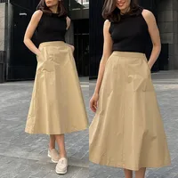 Women's Skirt Casual Pocket Solid Color Midi Dress Daily main image 1