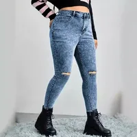 Women's Daily Casual Solid Color Full Length Ripped Jeans main image 1