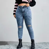 Women's Daily Casual Solid Color Full Length Ripped Jeans main image 3