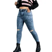 Women's Daily Casual Solid Color Full Length Ripped Jeans main image 5