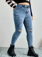 Women's Daily Casual Solid Color Full Length Ripped Jeans sku image 3