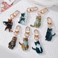 1 Piece Cartoon Style Cute Funny Cat Acrylic Alloy Bag Pendant main image 1