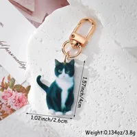 1 Piece Cartoon Style Cute Funny Cat Acrylic Alloy Bag Pendant main image 3