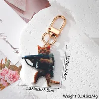 1 Piece Cartoon Style Cute Funny Cat Acrylic Alloy Bag Pendant main image 5