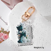 1 Piece Cartoon Style Cute Funny Cat Acrylic Alloy Bag Pendant main image 6