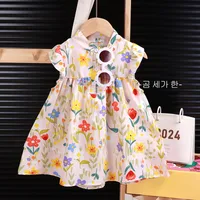 Girl's Floral Dress A- Shaped Western-style Cute Princess Dress Children's Eagles Dress Summer Dress Children's Class A Dress main image 2
