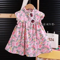 Girl's Floral Dress A- Shaped Western-style Cute Princess Dress Children's Eagles Dress Summer Dress Children's Class A Dress main image 3