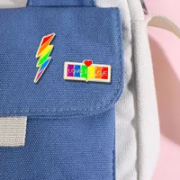 Cartoon Style Cute Streetwear Letter Rainbow Palm Alloy Stamping Stoving Varnish Plating Unisex Cartoon Pinback Badge Brooches Collar Pin main image 5