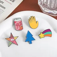 Cartoon Style Cute Streetwear Letter Rainbow Palm Alloy Stamping Stoving Varnish Plating Unisex Cartoon Pinback Badge Brooches Collar Pin main image 7
