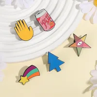 Cartoon Style Cute Streetwear Letter Rainbow Palm Alloy Stamping Stoving Varnish Plating Unisex Cartoon Pinback Badge Brooches Collar Pin main image 10