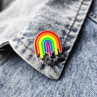 Cartoon Style Cute Streetwear Letter Rainbow Palm Alloy Stamping Stoving Varnish Plating Unisex Cartoon Pinback Badge Brooches Collar Pin main image 4