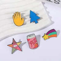 Cartoon Style Cute Streetwear Letter Rainbow Palm Alloy Stamping Stoving Varnish Plating Unisex Cartoon Pinback Badge Brooches Collar Pin main image 8