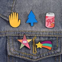 Cartoon Style Cute Streetwear Letter Rainbow Palm Alloy Stamping Stoving Varnish Plating Unisex Cartoon Pinback Badge Brooches Collar Pin main image 3