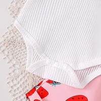 Foreign Trade  Europe And The United States Summer Girls Baby Girls Suit Baby Children's Flying Sleeve Short Sleeve Hare Printed Sleeve Pants main image 4