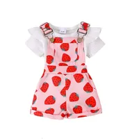 Foreign Trade  Europe And The United States Summer Girls Baby Girls Suit Baby Children's Flying Sleeve Short Sleeve Hare Printed Sleeve Pants main image 5