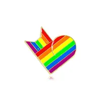 Cartoon Style Cute Streetwear Letter Rainbow Palm Alloy Stamping Stoving Varnish Plating Unisex Cartoon Pinback Badge Brooches Collar Pin sku image 5