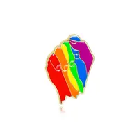 Cartoon Style Cute Streetwear Letter Rainbow Palm Alloy Stamping Stoving Varnish Plating Unisex Cartoon Pinback Badge Brooches Collar Pin sku image 7